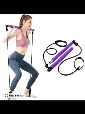 Resistance Bar Set with Handles - Purple